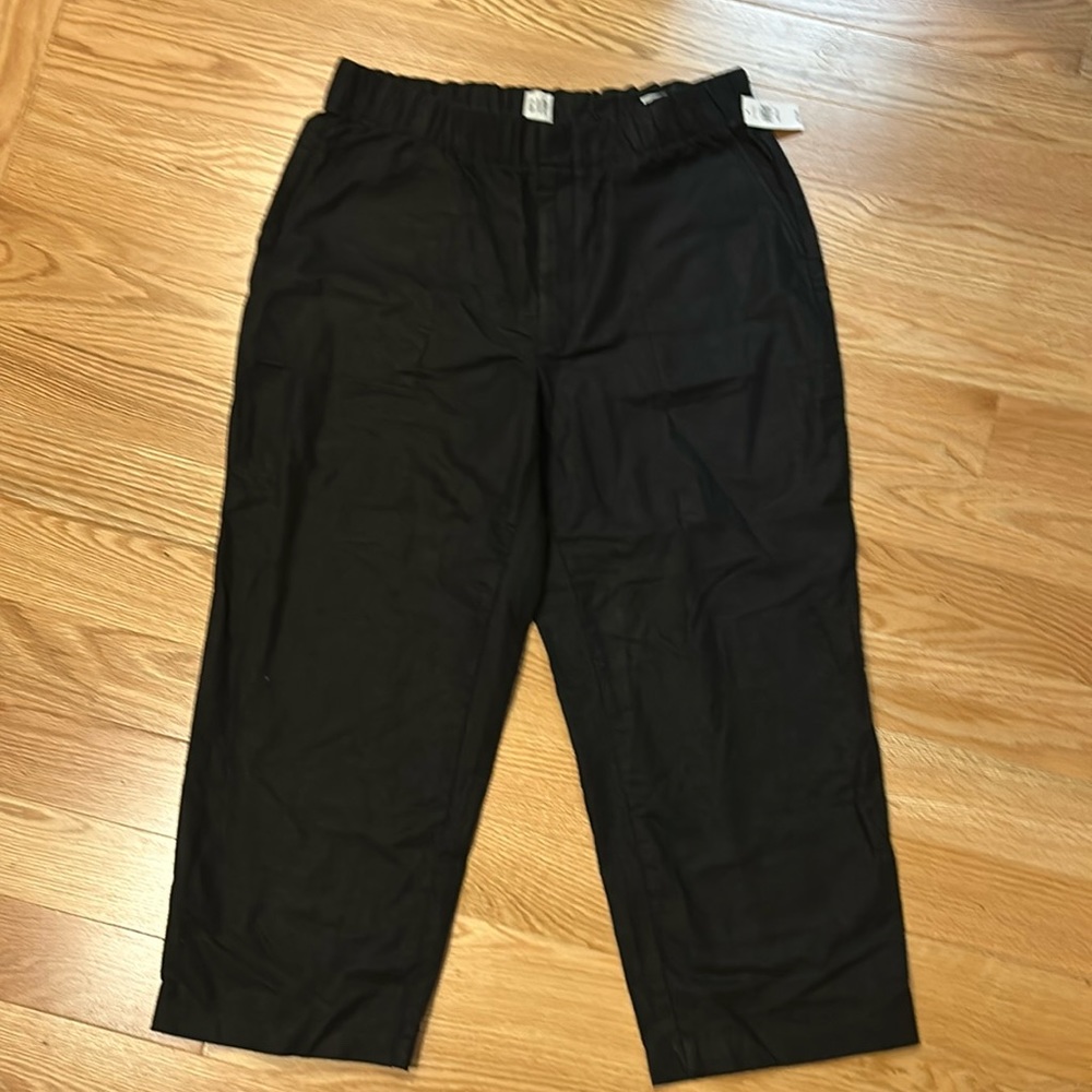 Gap linen black cropped pants